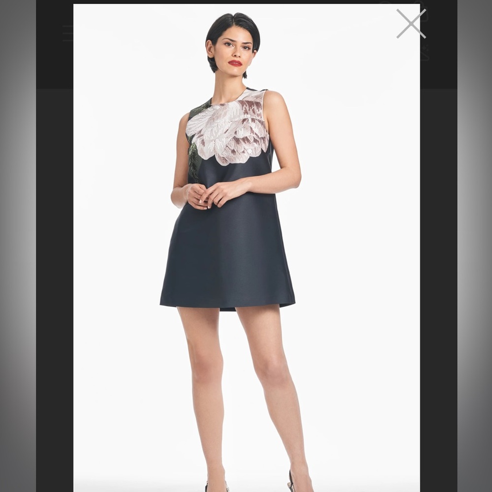 Sachin and Babi Uma Mini Dress, Blooming Rose, Black Cocktail Dress - Picture 2 of 7